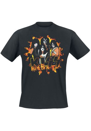 Kiss - Fire Logo - T-Shirt - Uomo - nero