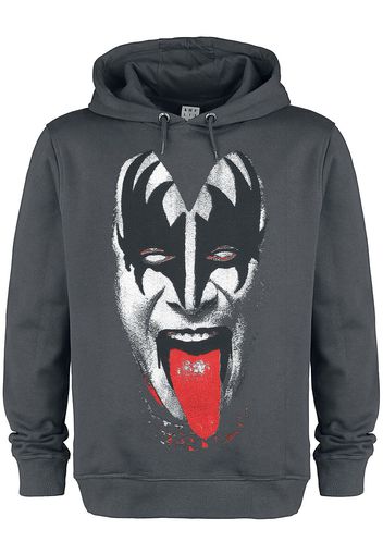 Kiss - Amplified Collection - Demon Face - Felpa con cappuccio - Uomo - carbone