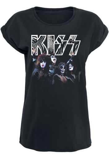 Kiss - Zebra Stripe - T-Shirt - Donna - nero