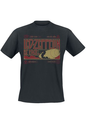 Led Zeppelin - Zeppelin & Smoke - T-Shirt - Uomo - nero