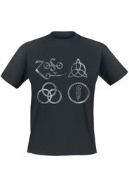 Led Zeppelin - IV Distressed Symbols - T-Shirt - Uomo - nero