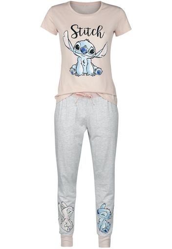 Lilo & Stitch - Stitch - Pigiama - Donna - grigio rosa