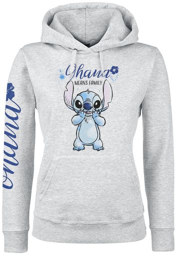 Lilo & Stitch - Ohana - Felpa con cappuccio - Donna - grigio