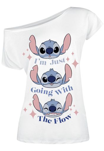 Lilo & Stitch - Going with the flow - T-Shirt - Donna - bianco