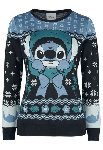 Lilo & Stitch - Christmas Stitch - Christmas jumper - Donna - blu verde