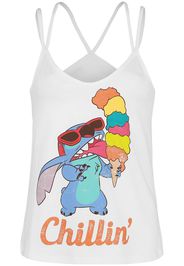 Lilo & Stitch - Stitch Chillin - Top - Donna - bianco