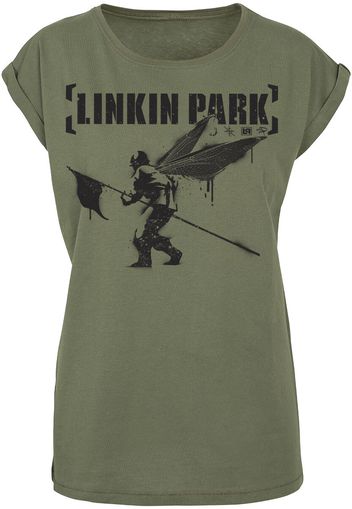 Linkin Park - Hybrid Theory - T-Shirt - Donna - verde oliva