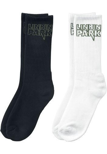 Linkin Park - Logo - Socken - 2er Pack - Calzini - Uomo - nero bianco