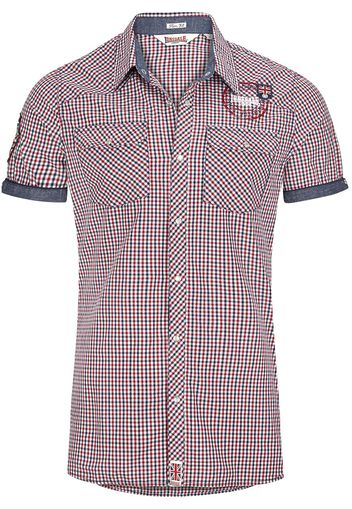 Lonsdale London - Reigate - Camicia a maniche corte - Uomo - blu rosso bianco