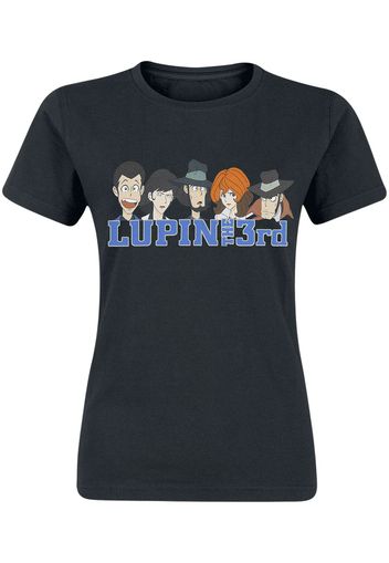 Lupin The 3rd - Heads - T-Shirt - Donna - nero