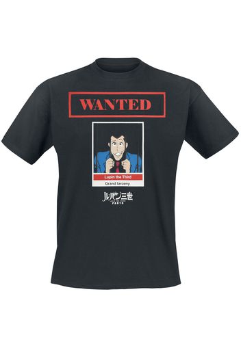 Lupin The 3rd - Wanted - T-Shirt - Uomo - nero