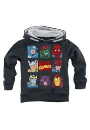 Marvel - Kids - Marvel Comic Icons - Felpa con cappuccio - Unisex - nero