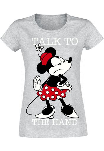 Minnie Mouse - Talk to the hand - T-Shirt - Donna - grigio chiaro screziato