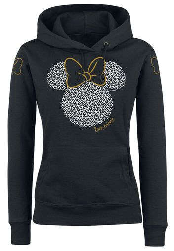 Minnie Mouse - Love - Felpa con cappuccio - Donna - nero