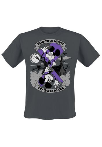 Minnie & Topolino - Bootiful Night - T-Shirt - Uomo - carbone