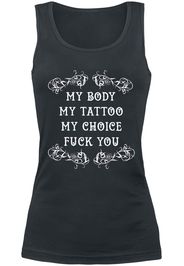 My Body - My Tattoo - My Choice -  - Top - Donna - nero