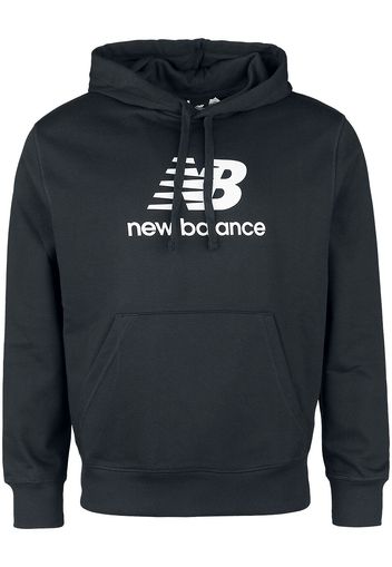 New Balance - NB ESSENTIALS STACKED LOGO FLEECE HOODIE - Felpa con cappuccio - Uomo - nero