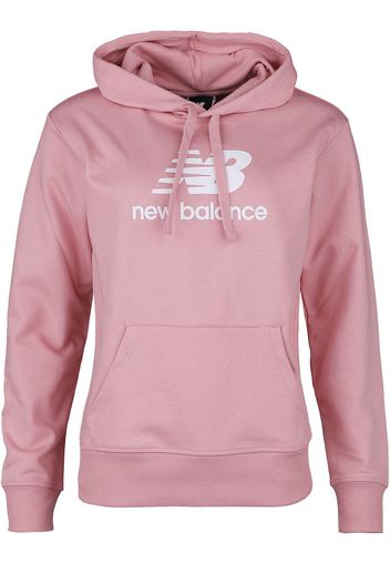 New Balance - NB ESSENTIALS STACKED LOGO HOODIE - Felpa con cappuccio - Donna - Rosa