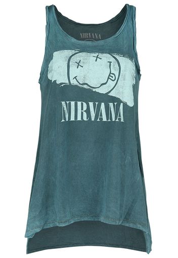 Nirvana - Paint Stone - Top - Donna - verde acqua