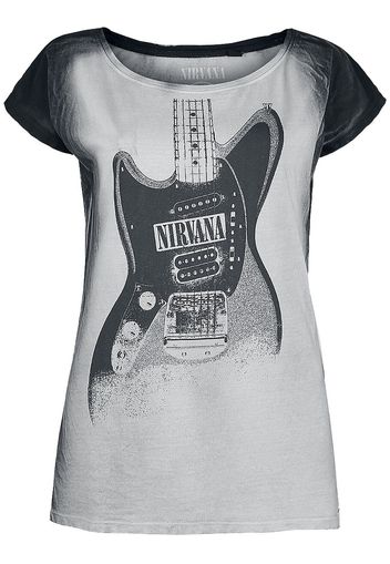 Nirvana - Guitar - T-Shirt - Donna - nero grigio