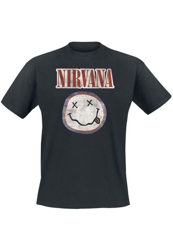 Nirvana - Distressed Logo - T-Shirt - Uomo - nero