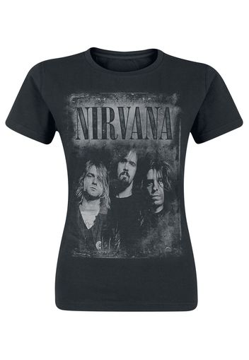 Nirvana - Faded Faces - T-Shirt - Donna - nero