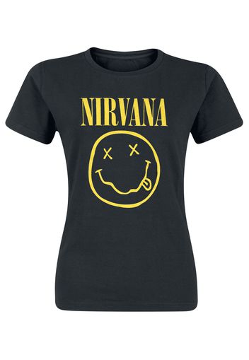 Nirvana - Smiley Logo - T-Shirt - Donna - nero