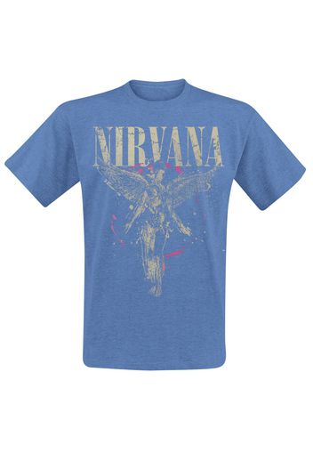 Nirvana - In Utero - T-Shirt - Uomo - blu screziato