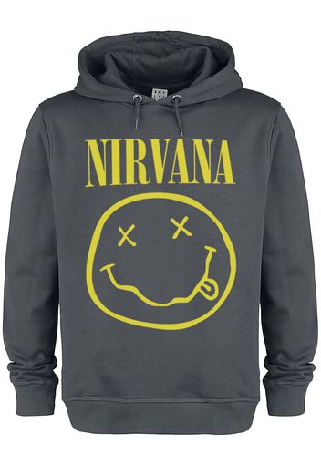 Nirvana - Amplified Collection - Smiley - Felpa con cappuccio - Uomo - carbone