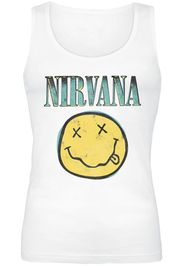 Nirvana - Full Smiley - Top - Donna - bianco