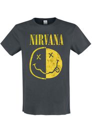 Nirvana - Amplified Collection - Spliced Smiley - T-Shirt - Uomo - carbone