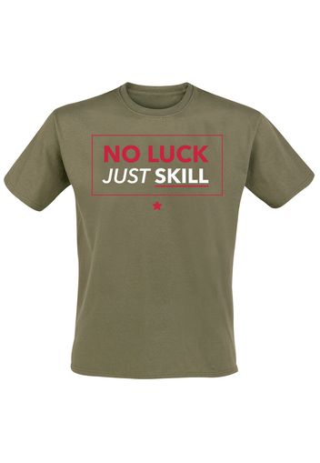 No Luck Just Skill -  - T-Shirt - Uomo - verde oliva