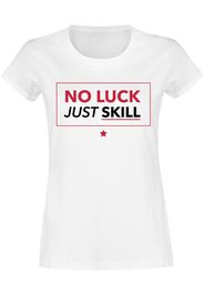 No Luck Just Skill -  - T-Shirt - Donna - bianco