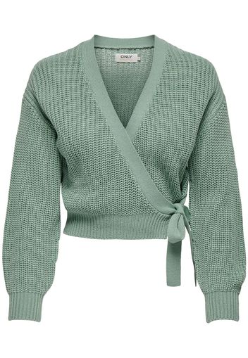 Only - ONLBREDA WRAP L/S CARDIGAN KNT NOOS - Maglione - Donna - verde