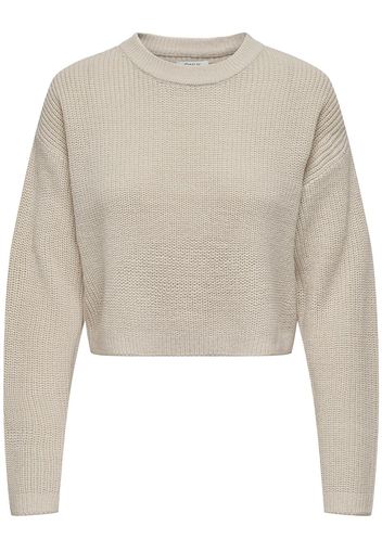 Only - ONLMALAVI L/S CROPPED JUMPER KNT - Maglione - Donna - beige