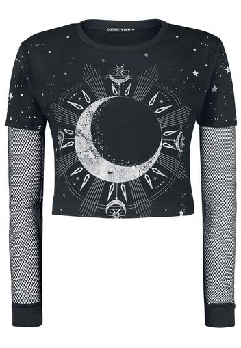 Outer Vision - Astro - Maglia a maniche lunghe - Donna - nero