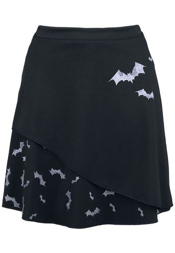 Outer Vision - Pastel Bats - Minigonna - Donna - nero