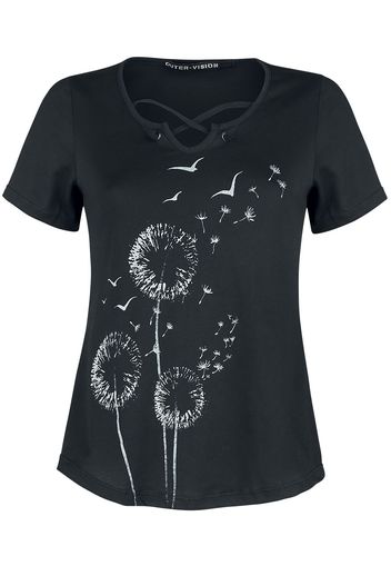 Outer Vision - Dandelion Dreams - T-Shirt - Donna - nero