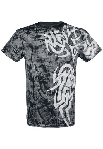 Outer Vision - Broken Tattoo - T-Shirt - Uomo - nero grigio