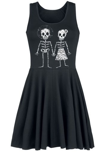 Outer Vision - Skeletion Lovers - Miniabito - Donna - nero