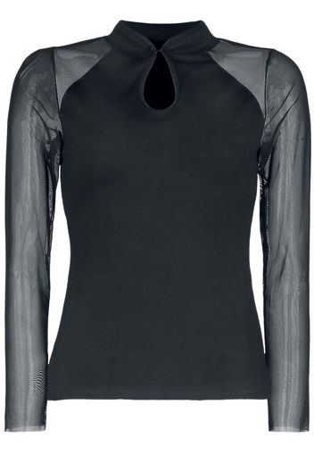 Outer Vision - Top Hailey - Maglia Maniche Lunghe - Donna - nero