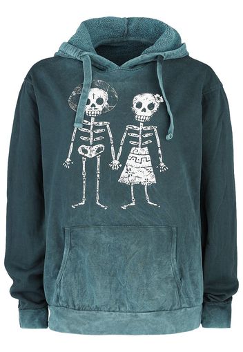 Outer Vision - Skeleton Lovers - Felpa con cappuccio - Donna - verde