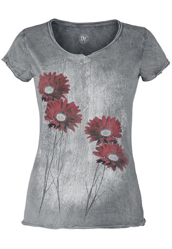 Outer Vision - Gerbera Magic Day - T-Shirt - Donna - grigio