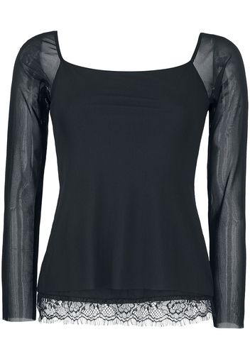 Outer Vision - Woman's Top Care - Maglia a maniche lunghe - Donna - nero