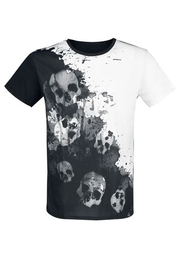 Outer Vision - Dripping Skulls - T-Shirt - Uomo - bianco nero