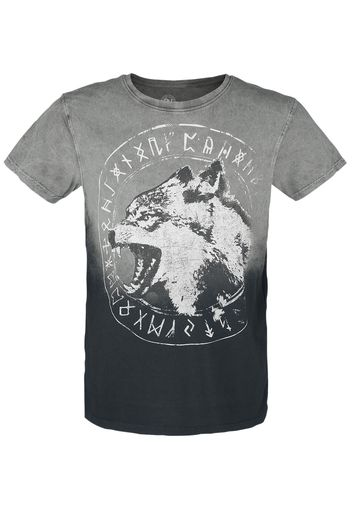 Outer Vision - Rune Wolf - T-Shirt - Uomo - grigio