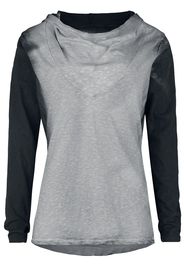 Outer Vision - Deva Hoodie - Felpa con cappuccio - Donna - nero grigio