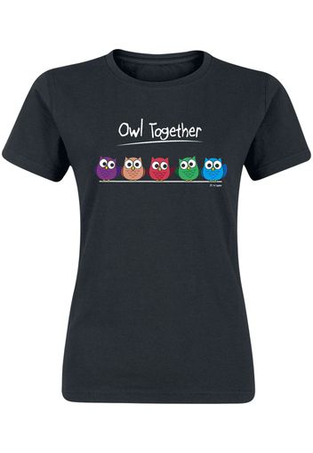 Owl Together -  - T-Shirt - Donna - nero