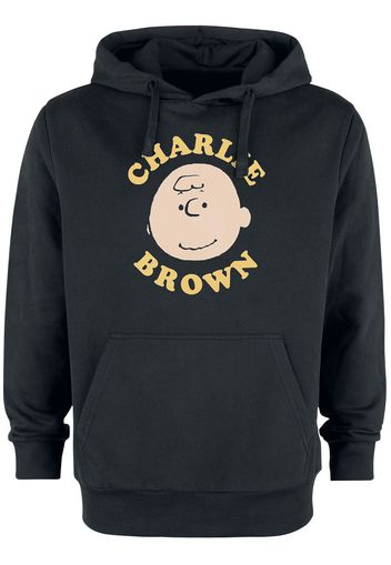 Peanuts - Charlie Brown - Face - Felpa con cappuccio - Uomo - nero