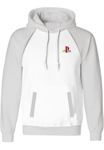 Playstation - Logo Sleeve - Felpa con cappuccio - Uomo - bianco grigio